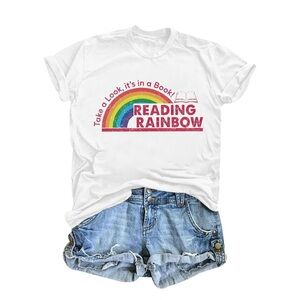 Reading 🌈 • White 📚 Tee